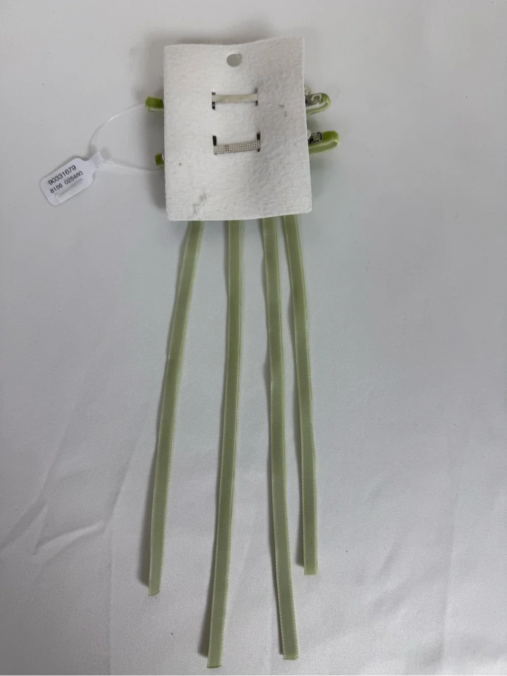 Free People Lime Velvet Bow Hair Clips Blokecore Inspired Set of 2 ✨🎀